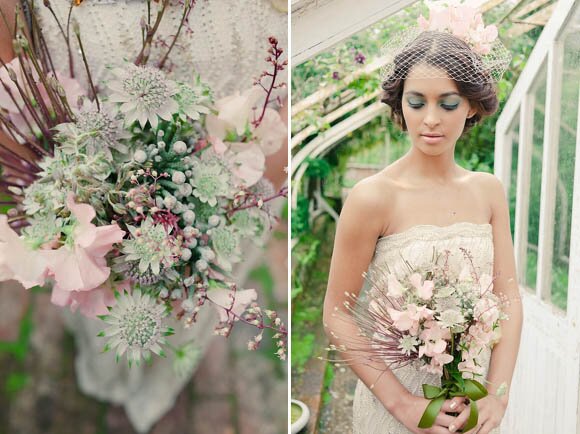 Sweetpea and Succulent bouquet - wedding inspiration